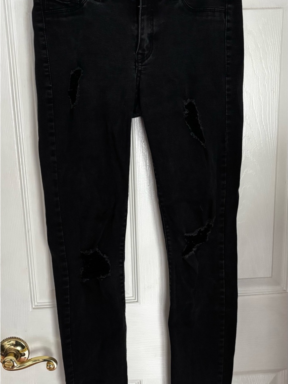 refuge Black Skinny Distressed Jeans